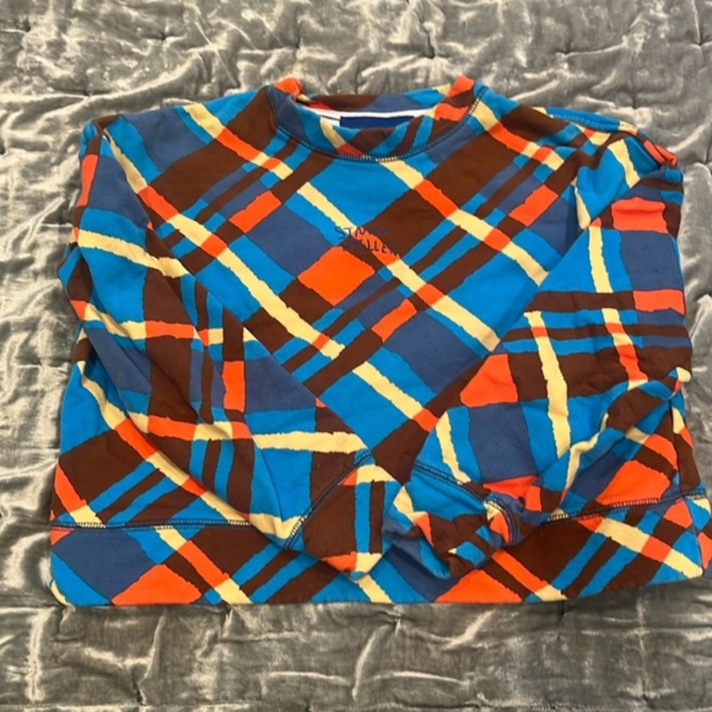 Simon Miller Colorful Plaid Print Cropped Crewneck (Size XS)